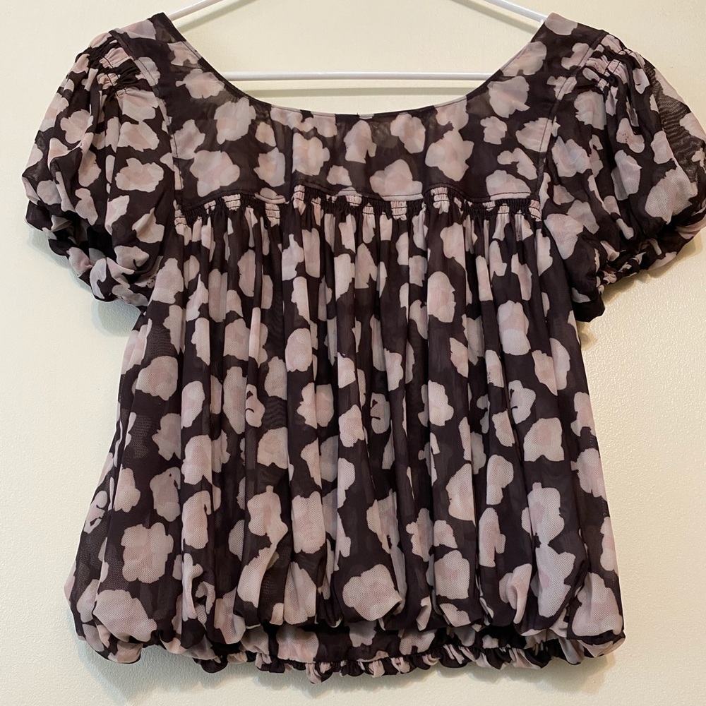 Free People Megs Blouse, size small (animal print) - Picture 7 of 8